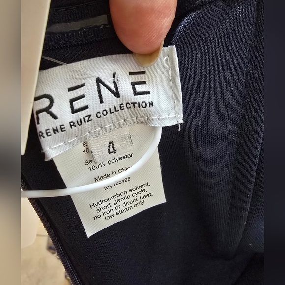 Rene Ruiz Collection Vtg Strapless Sequined Embroidered Mermaid Gown Size 4 - Picture 8 of 9